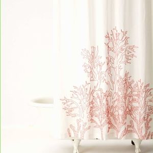 Anthropologie Coral Shower Curtain
